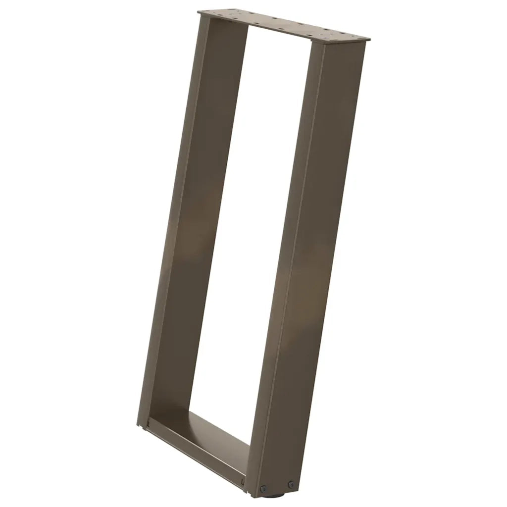 Gambe per tavolo da pranzo a forma di U 2 pz in acciaio naturale 50x(72-73) cm 4012787
