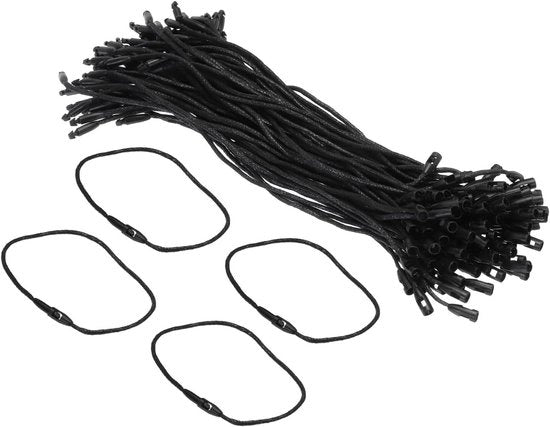 Tessuto in poliestere con anello per penne e dadi - 190 mm di lunghezza - 100 pezzi neri