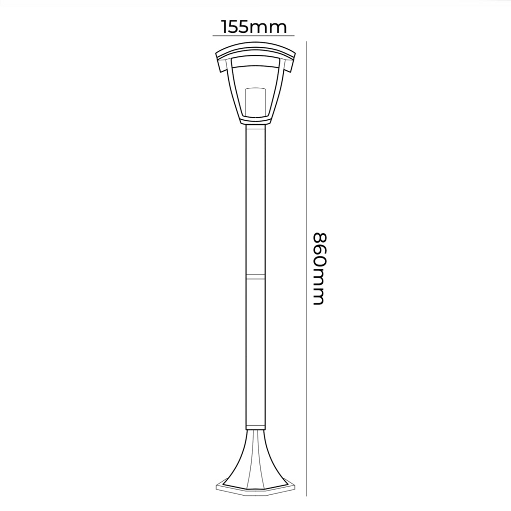 LAMPIONE LED DA GIARDINO GRIGIO CON ATTACCO E27 IP44 - DESIGN MODERNO STRUTTURA IN ALLUMINIO E POLICARBONATO IDEALE PER ESTERNI