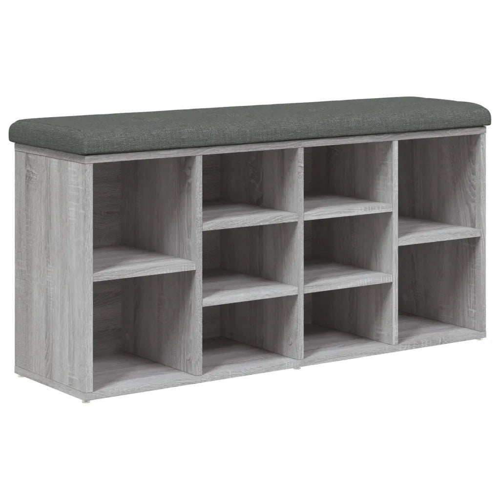 Panca Porta Scarpe-Sgabello-Panca Scarpiera Grigio Sonoma 102x32x50 cm Legno Multistrato 591739