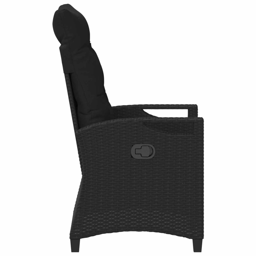 Sedia da giardino reclinabile Nero 56 x 60 x 112 cm polyrattan