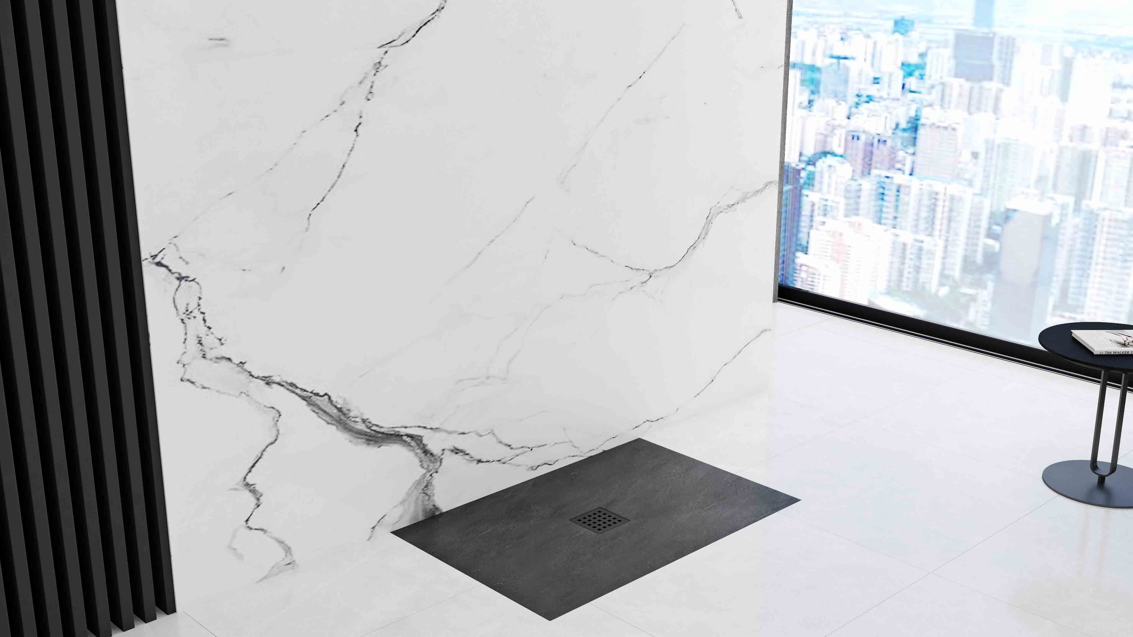 Piatto Doccia Rea Black Rock 90x120