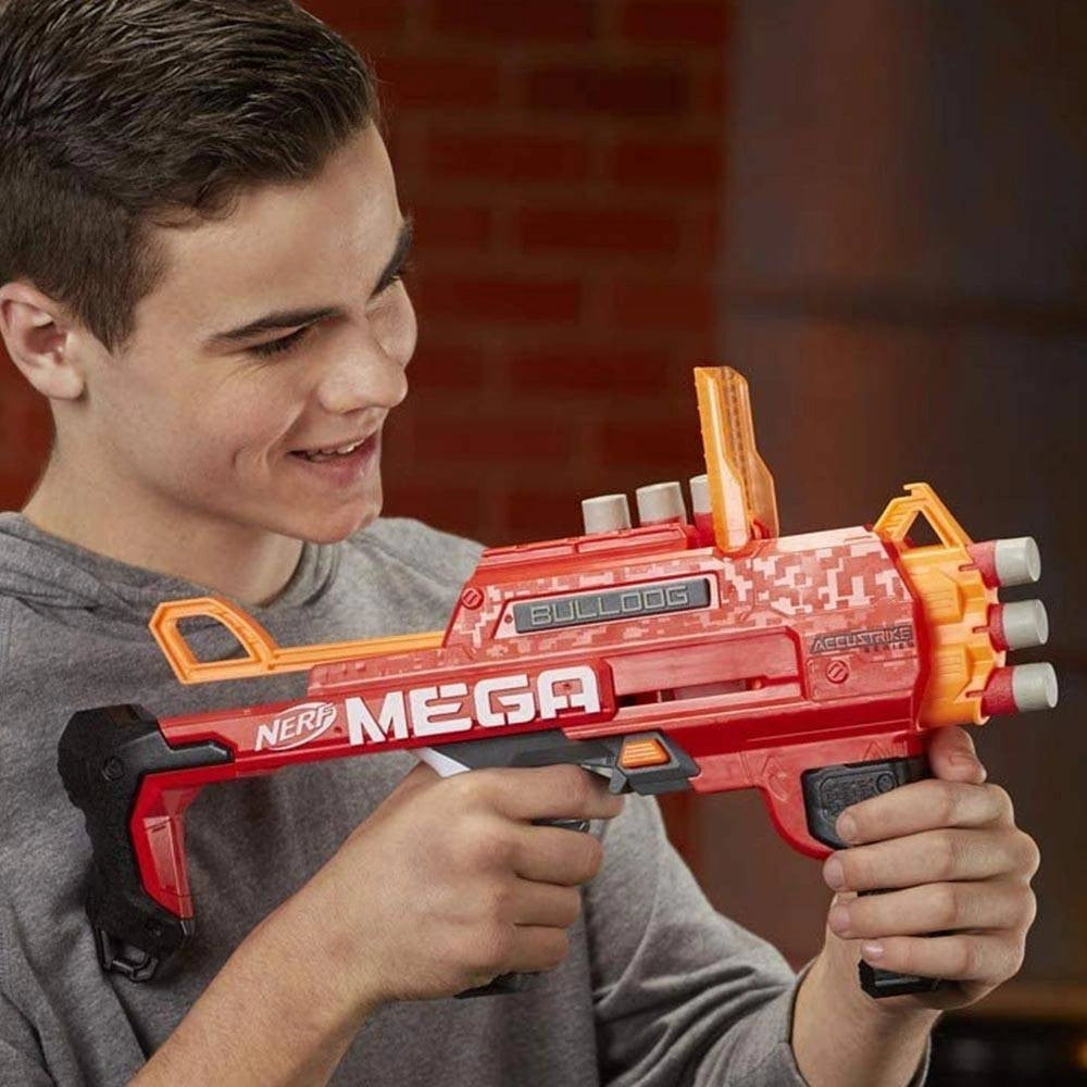Trade Shop - Fucile Giocattolo Bambini N-strike Mega Bulldog Con 3 Munizioni Accustrike -