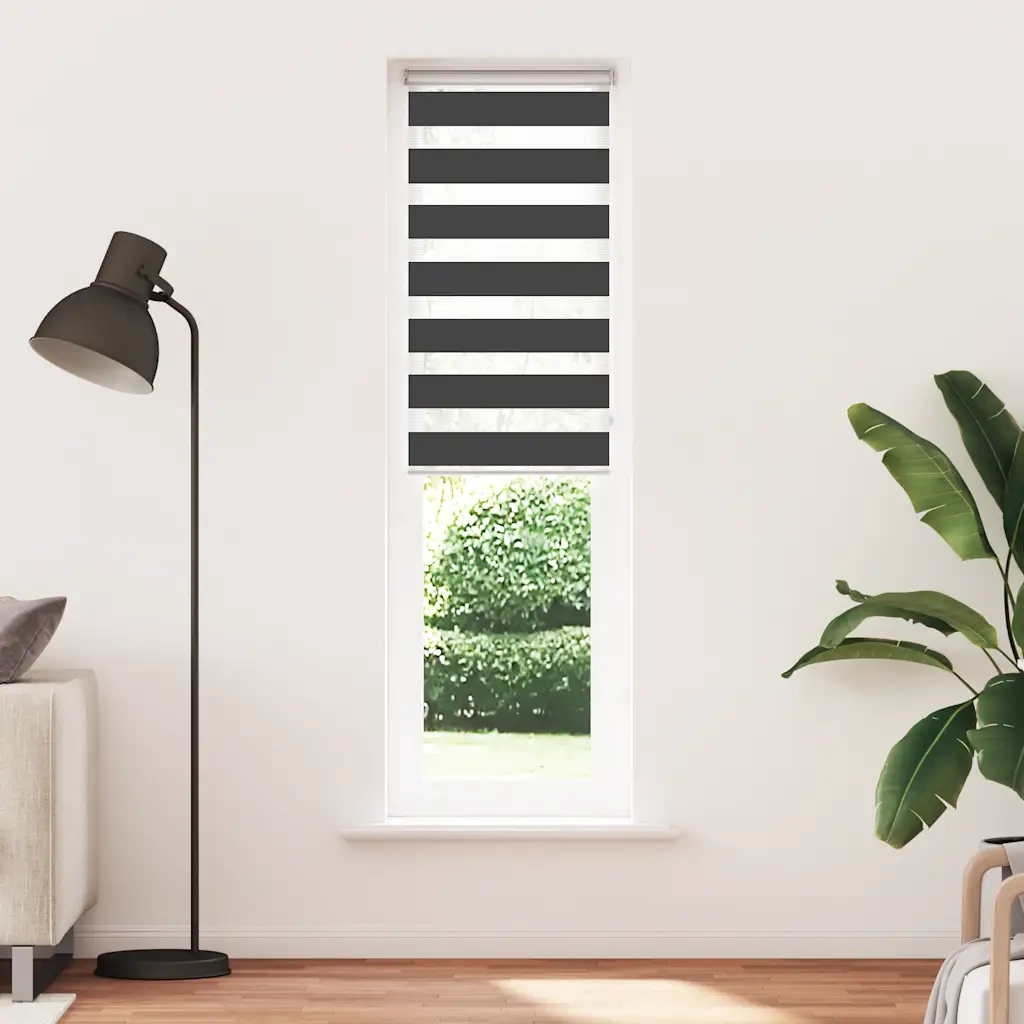 Tenda a rullo | Tenda avvolgibile Zebra Nero Larghezza Tessuto 45,9 cm Poliestere