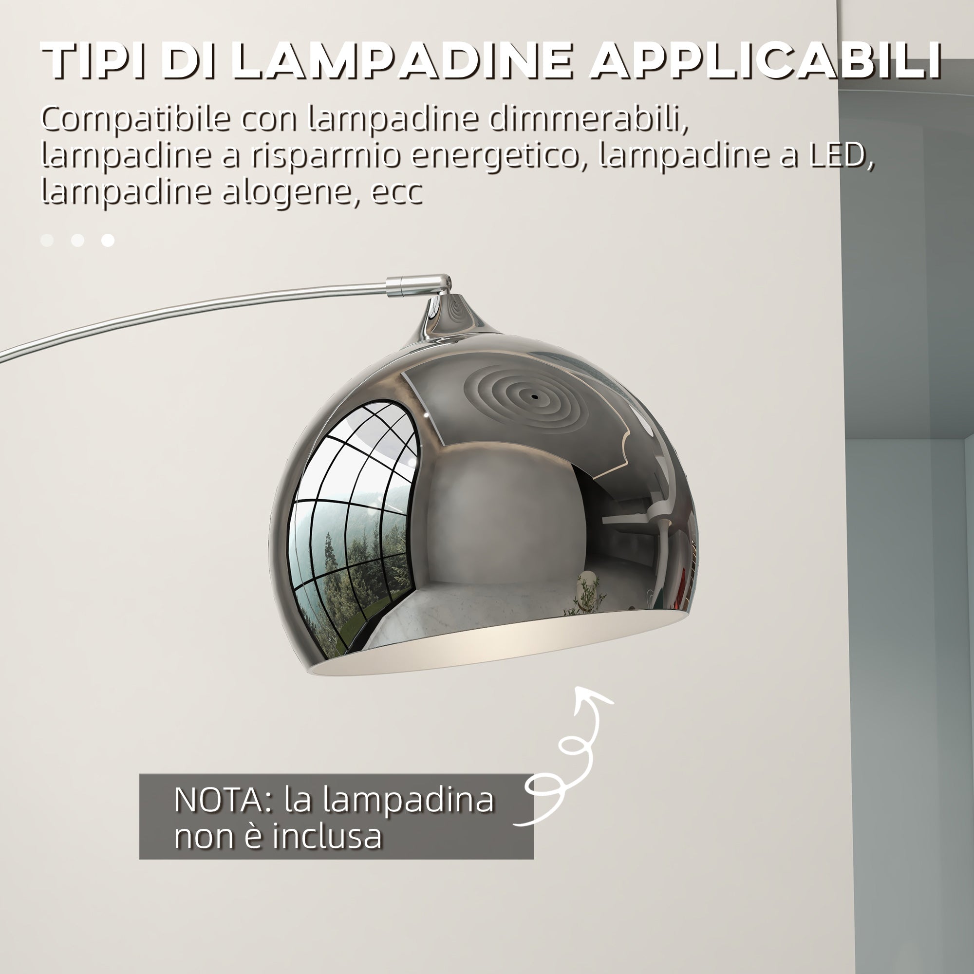 Lampada da Terra Design Vintage Asta Regolabile con Attacco E27 Struttura in Metallo e Base in Marmo Argento