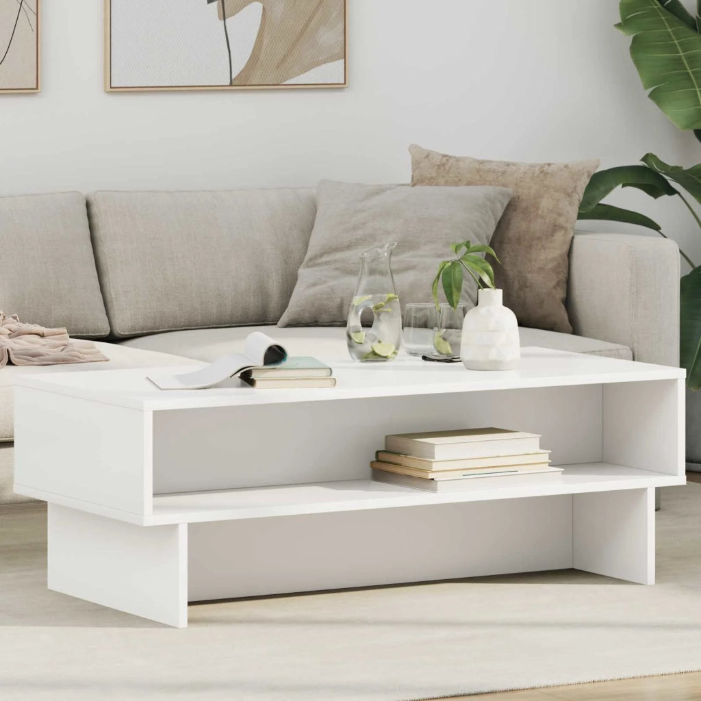 Tavolino da salotto | Tavolino da caff¨¨ | Tavolino da Soggiorno Bianco 100 x 46 x 35 cm Legno multistrato