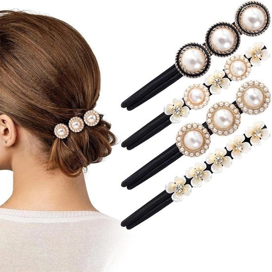 Ferriturbatore per capelli 4 pezzi - Donut ferriturbatore - Ferriturbatore magico per capelli - Ferriturbatore per capelli con clip - Gadget per stile capelli - Leggero e flessibile