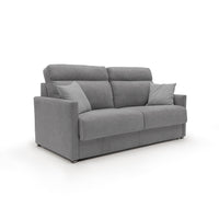 Margot Divano letto matrimoniale con schienale morbido alto in tessuto T02 156 cm (mat.120x197) grigio