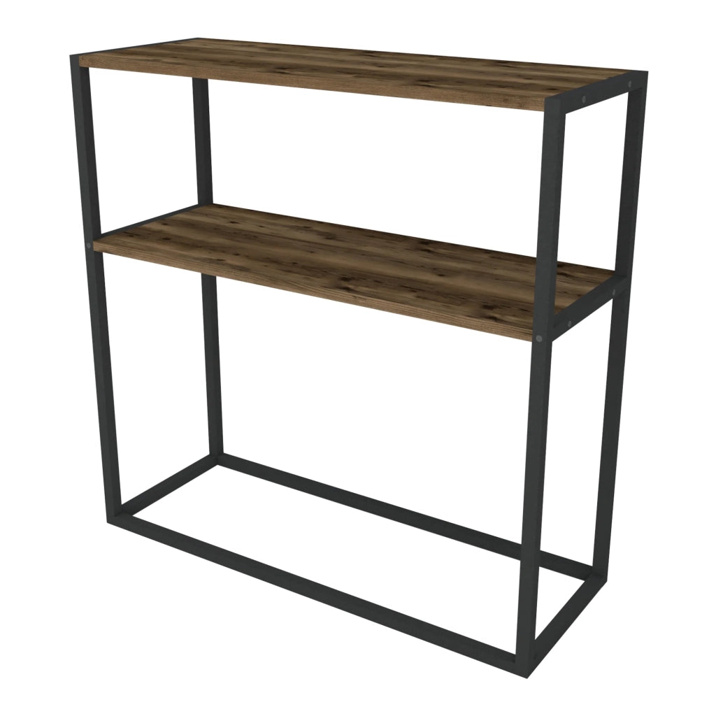Tavolo consolle con piano contenitore 90 x 90 x 33,5 cm effetto rovere patinato 03_0008570