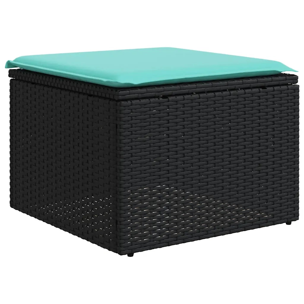 Set Divani da Giardino 10 pz con Cuscini Nero in Polyrattan 3226379