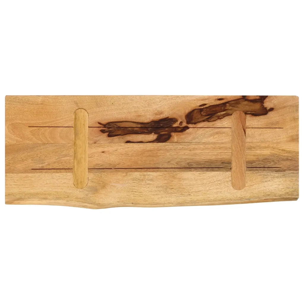 Piano Tavolo 70x20x2,5cm Bordi Vivi Legno Massello Mango Grezzo 370321