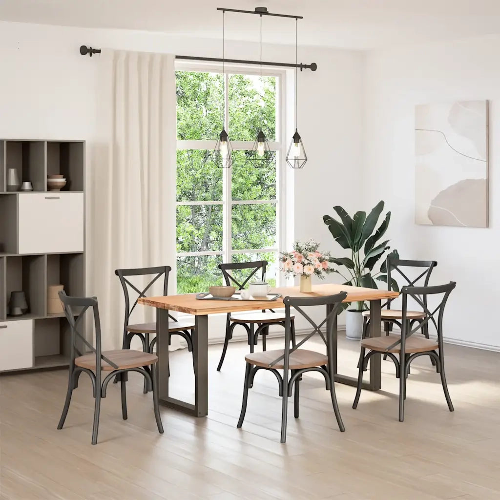 Gambe per tavolo da pranzo a forma di U 2 pz in acciaio naturale 60x(72-73) cm 4013183