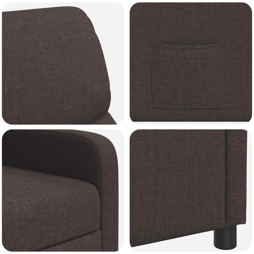 Divano Sedia-Poltrona reclinabile Marrone Scuro Tessuto 975980