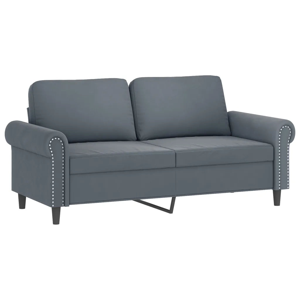Set di Divani 2 pz con Cuscini Grigio Scuro in Velluto 3202231
