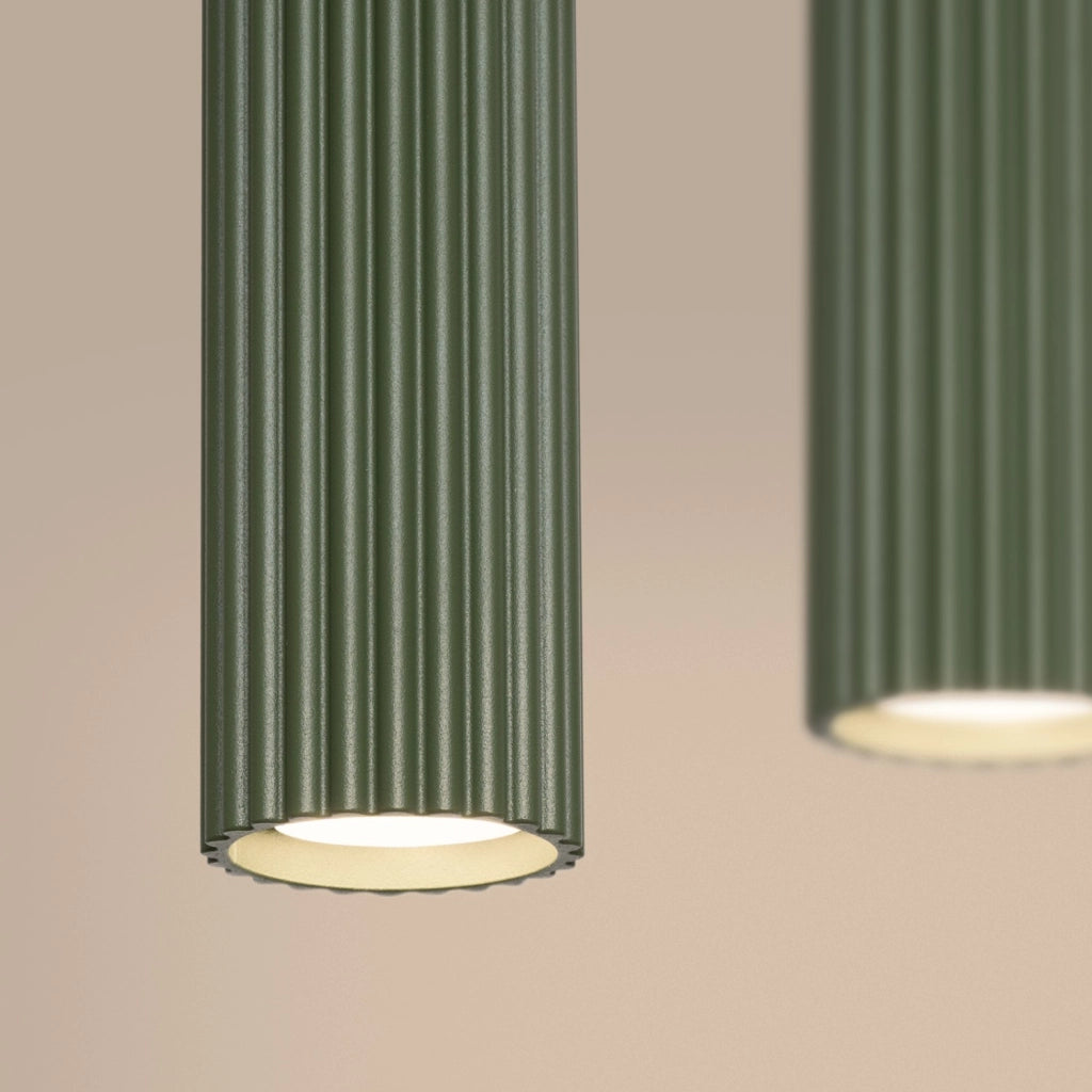 Lampada a sospensione KARBON 4L verde oliva