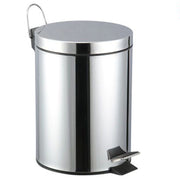 Trade Shop - Pattumiera In Acciaio A Pedale Da Bagno 5lt Bidone Cestino Spazzatura Differenziata 87442 -