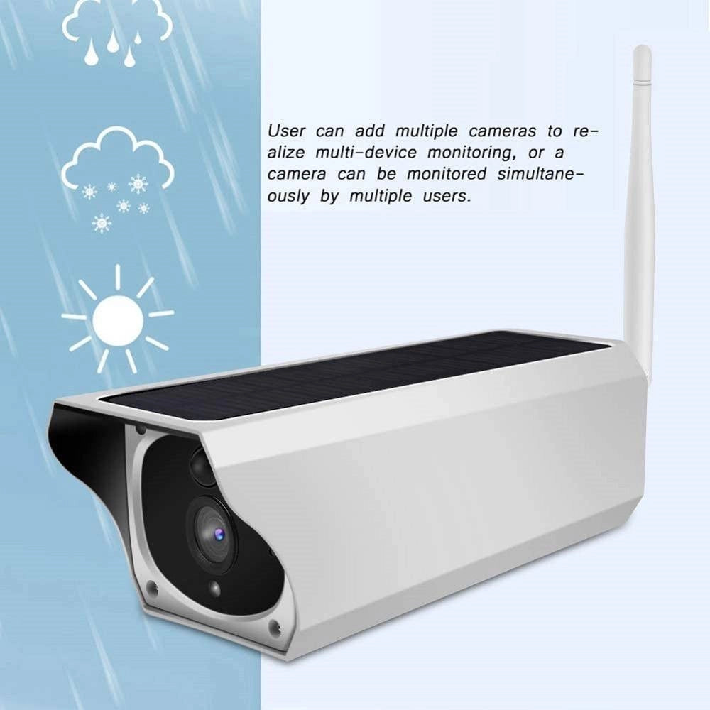 Trade Shop - Telecamera Wifi Per Esterni Con Pannello Solare Per Utilizzo Continuo Cw489 -