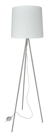 Lampada da terra con treppiede in metallo argentato, piantana - Michelle - FL24MIPM