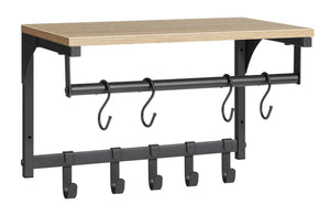 Mensola sospesa a parete VALORA con ganci - Sonoma LCR103B11