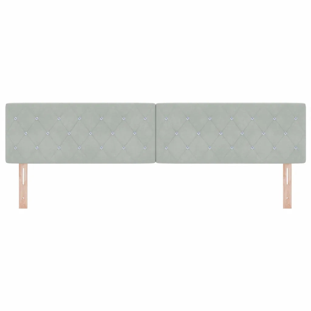 Testiera LED con testiera-Testata con LED-Testiera Decorativa Grigio chiaro 200 cm Poliestere 114243
