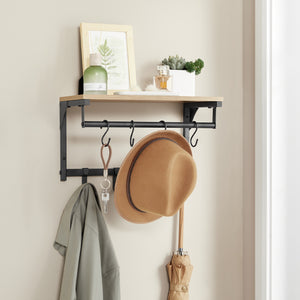 Mensola sospesa a parete VALORA con ganci - Sonoma LCR103B11