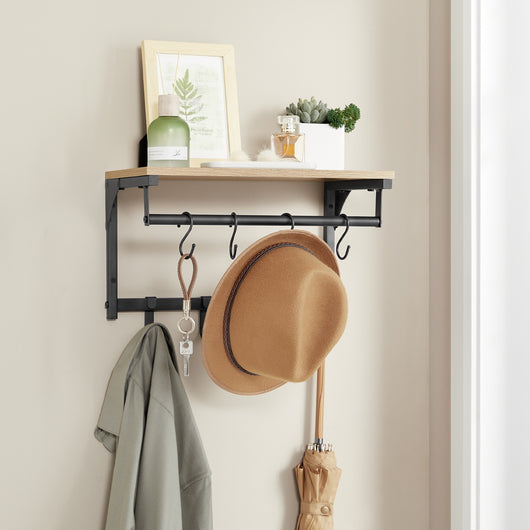 Mensola sospesa a parete VALORA con ganci - Sonoma LCR103B11