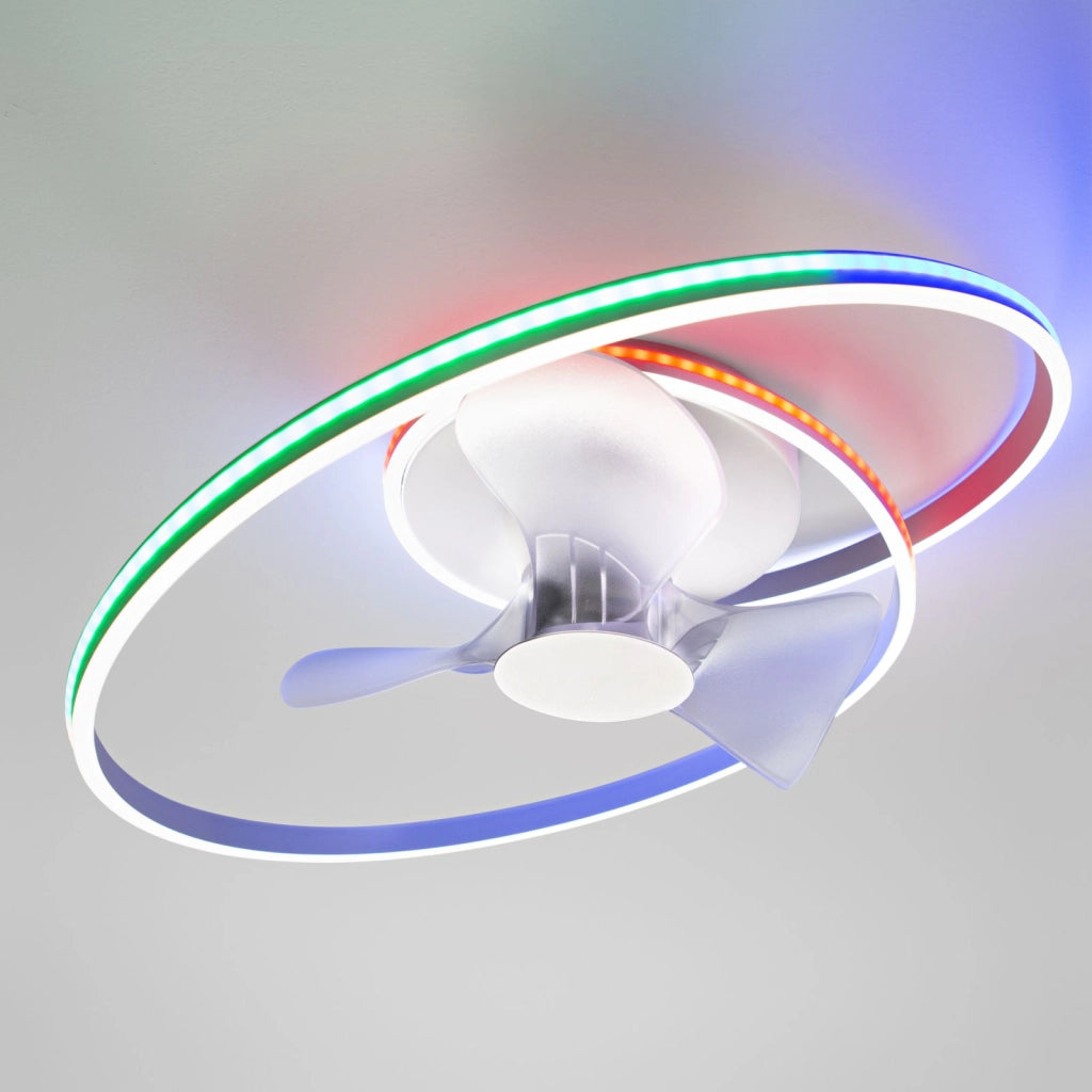 PLAFONIERA LED VENTILATORE AUSTER BIANCO 65W CCT3000K Luce calda,4000K Luce naturale,6500K Luce fredda,RGB  7650LM 77X24CM