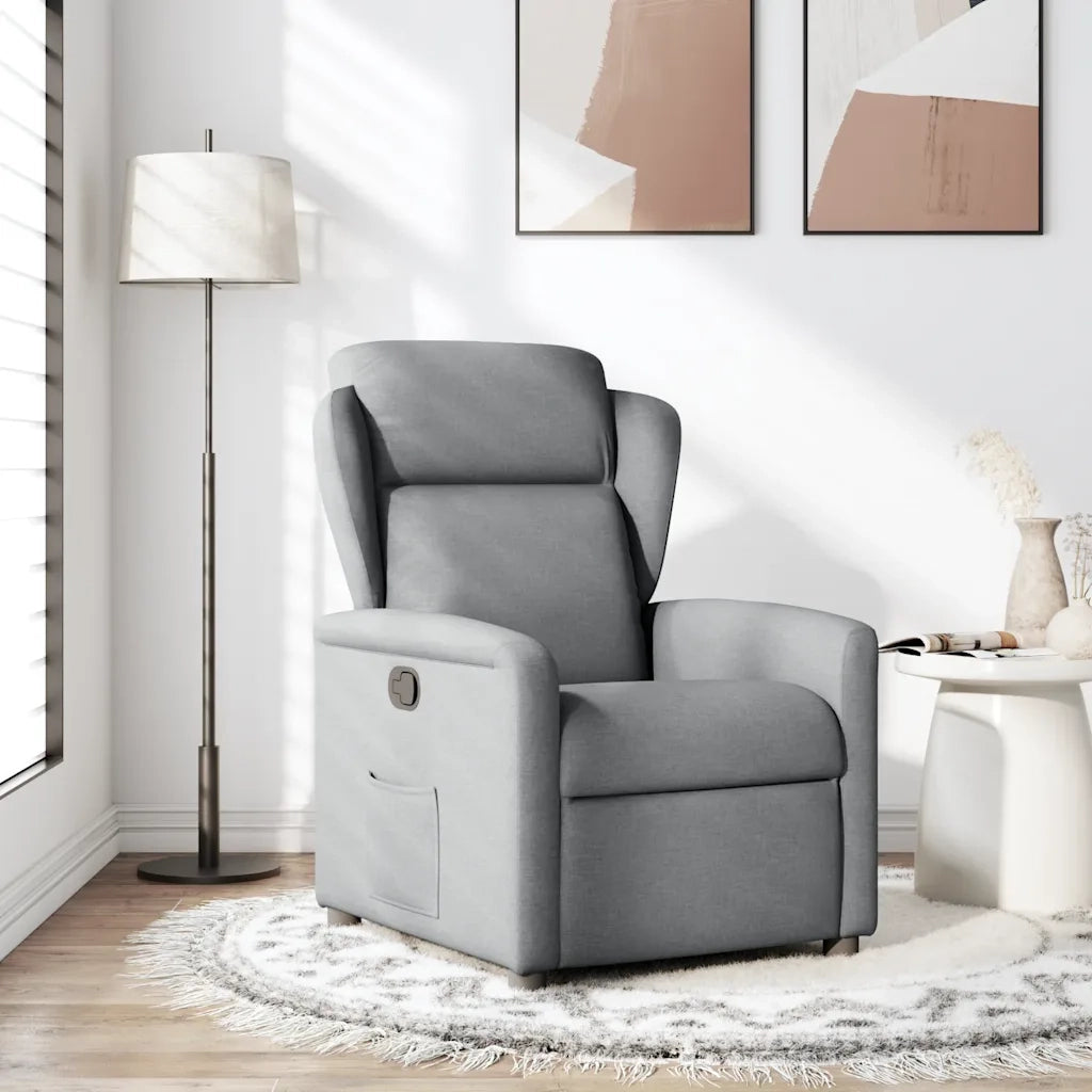 Divano Sedia-Poltrona Reclinabile in Tessuto Grigio Chiaro 885930