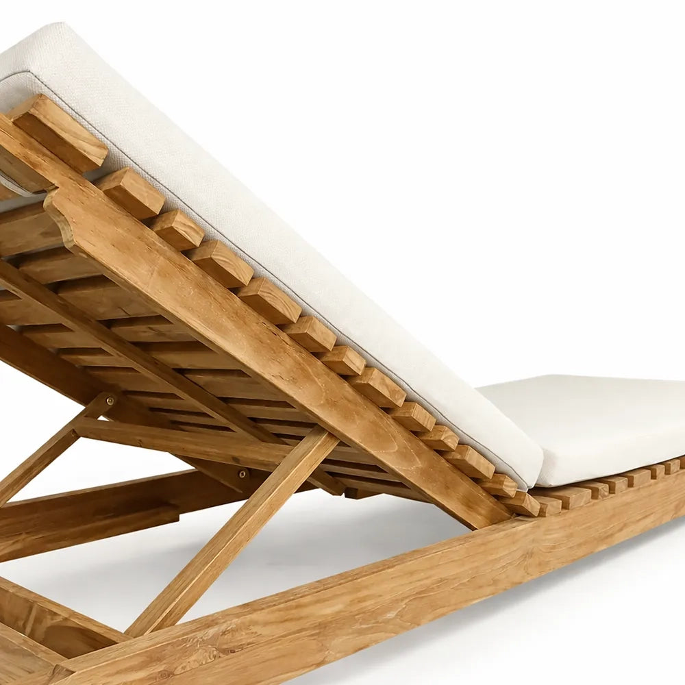 Lettino Prendisole con Schienale Regolabile in Legno Teak – Elafonisi