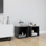Mobili Porta TV 2 pz Grigi 37x35x37 cm in Legno Multistrato 805505