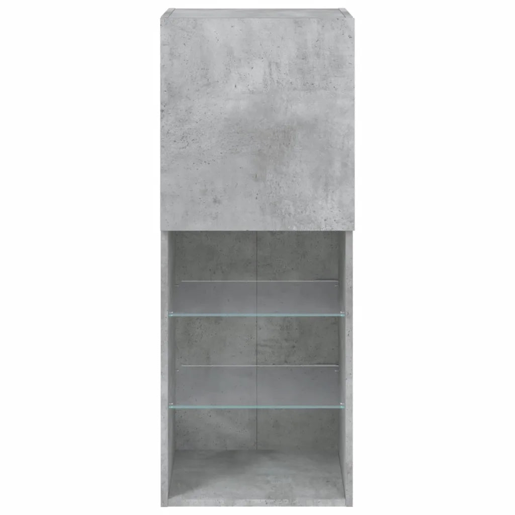 vidaXL Mobile TV con Luci LED Grigio Cemento 40,5x30x102 cm
