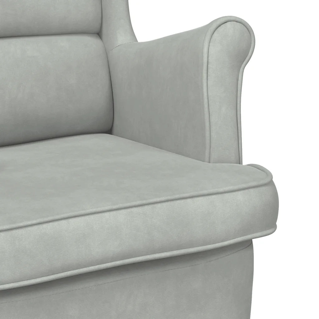 Poltrona Grigio Chiaro Velluto 324059