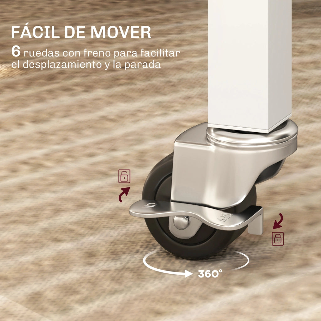 Tavolo da pranzo allungabile pieghevole con ruote ¨C zephmum ¨C rovere 120x80x73 cm