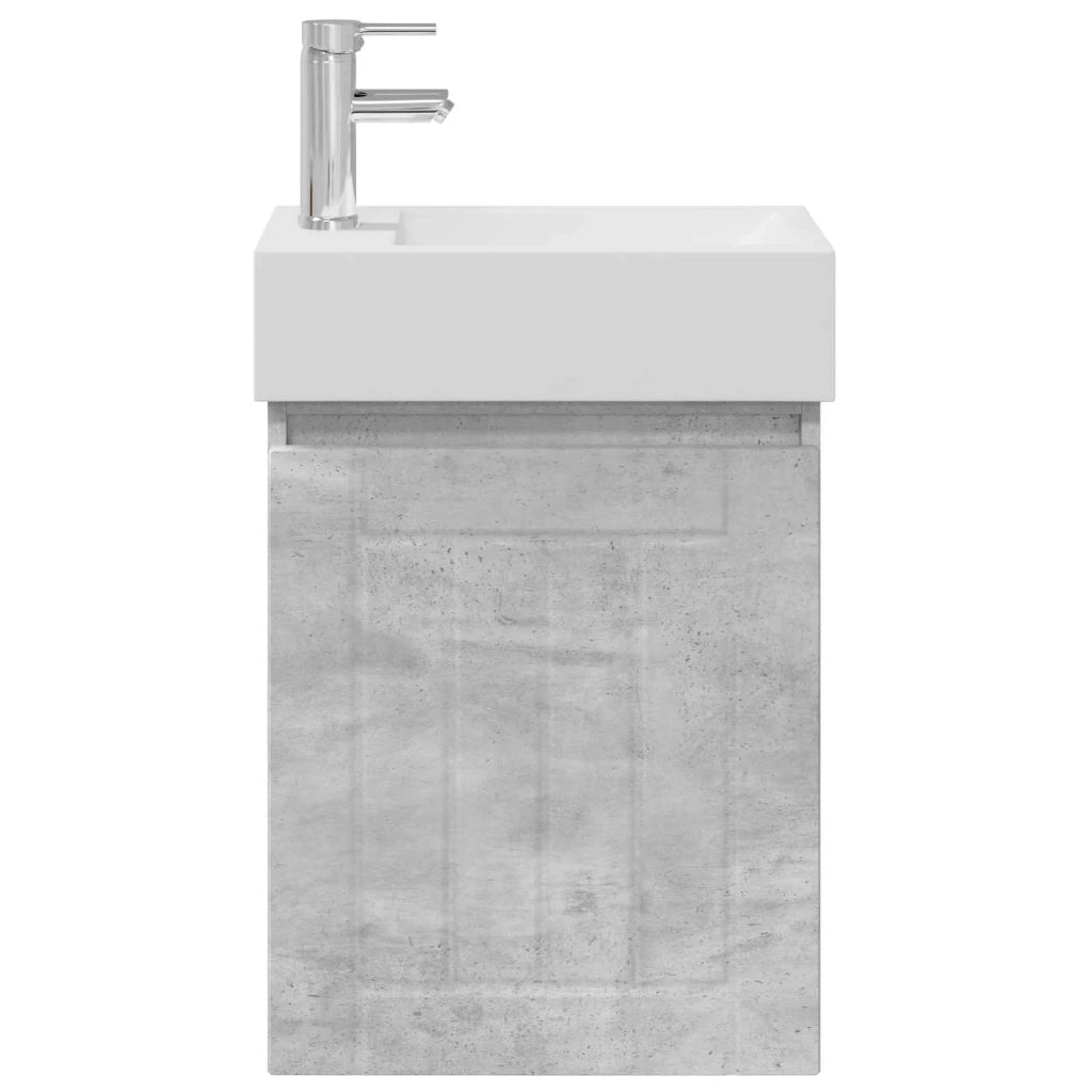 Mobile bagno con rubinetto Grigio Cemento 45,5 x 25,5 x 84 cm 889484