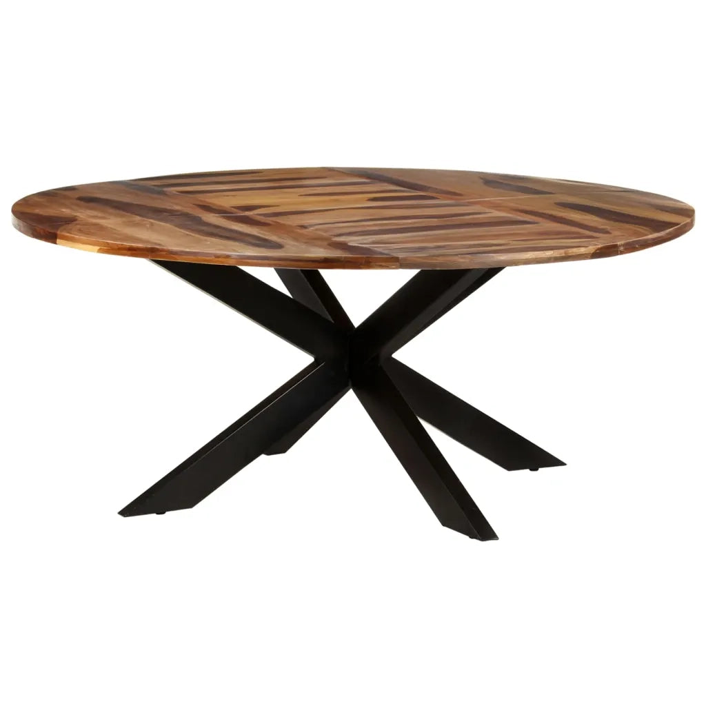 Tavolo Pranzo Rotondo 175x75 cm Legno di Acacia Finitura Ambra 321686