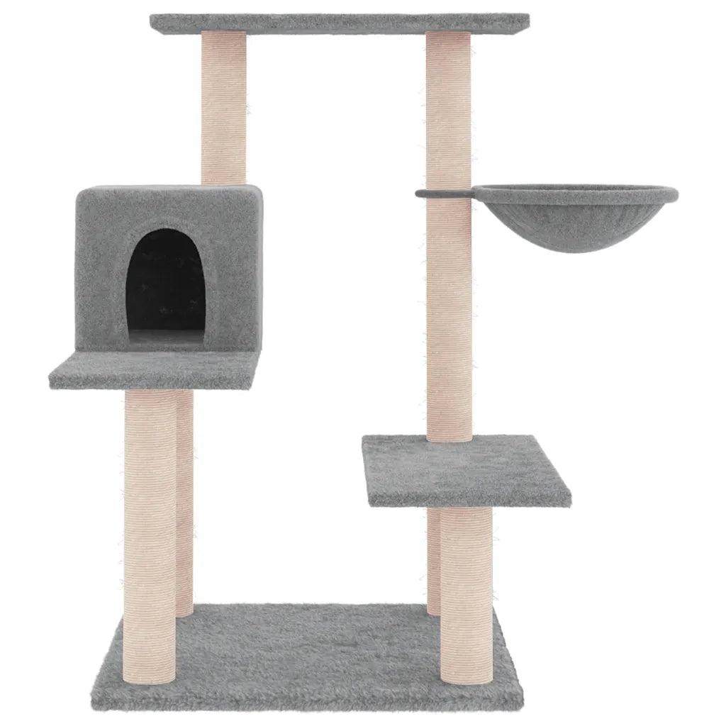 Albero per Gatti con Tiragraffi in Sisal Grigio Chiaro 82,5 cm CFW2363024