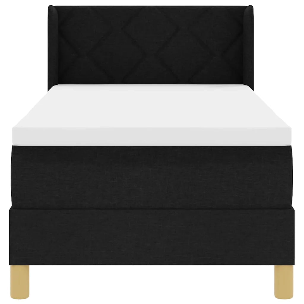 Letto a molle con materasso Nero 200 x 80 cm Tessuto 3341323