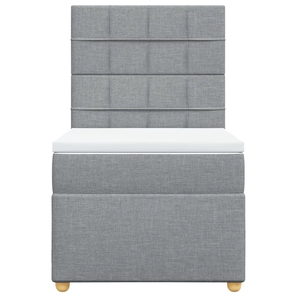 Giroletto a Molle con Materasso Grigio Chiaro 90x190 cm Tessuto