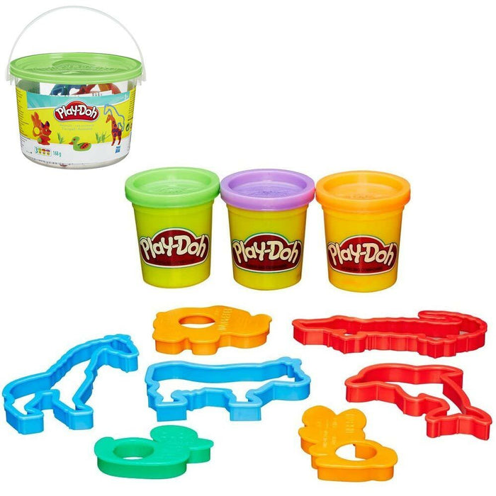 Playdoh Mini Secchiello 3 Barattolini Plastilina + Accessori Gioco Assortiti
