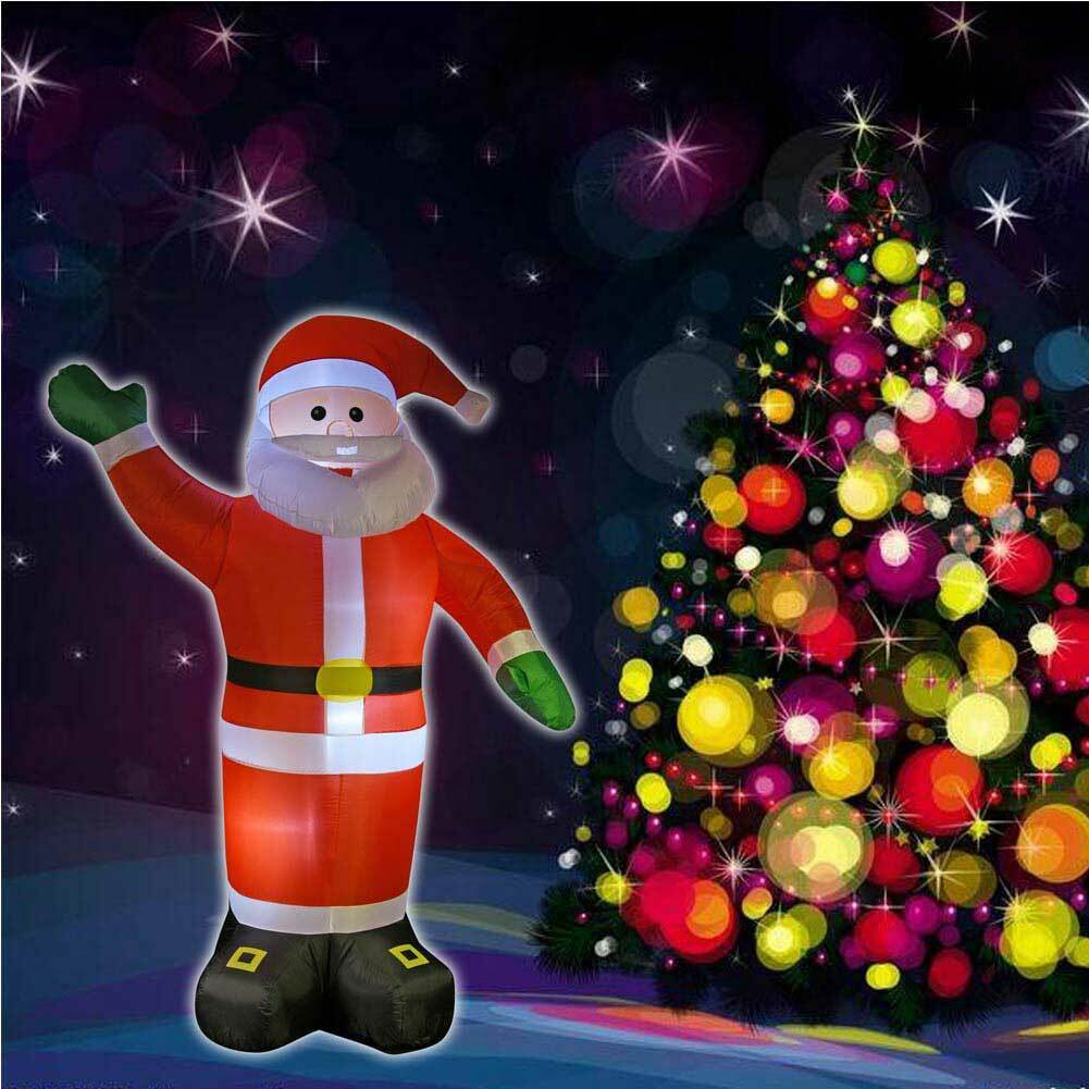 Gonfiabile Babbo Natale Grande Altezza 120 Cm Con Illuminazione Led Per Esterno