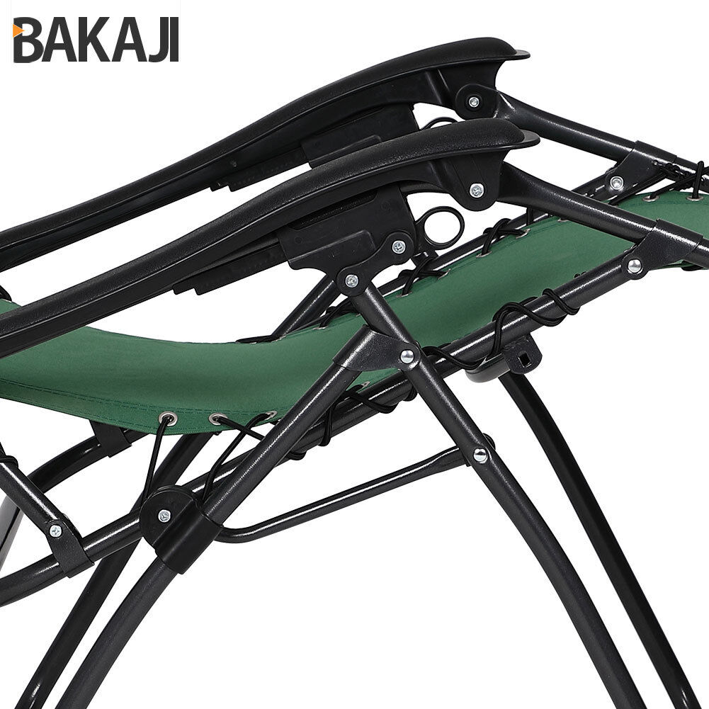 Sedia da Giardino Poltrona Relax Pieghevole Gravita Zero Acciaio Oxford Verde