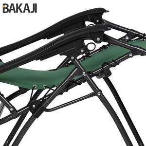 Sedia da Giardino Poltrona Relax Pieghevole Gravita Zero Acciaio Oxford Verde