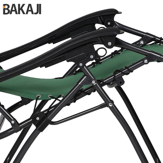 Sedia da Giardino Poltrona Relax Pieghevole Gravita Zero Acciaio Oxford Verde