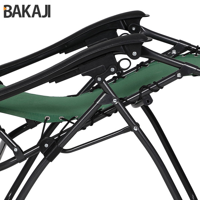 Sedia da Giardino Poltrona Relax Pieghevole Gravita Zero Acciaio Oxford Verde