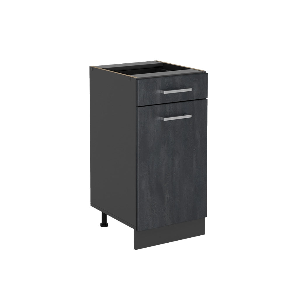 Vicco Mobiletto base per cucina Calcestruzzo nero 40 cm senza piano di lavoro