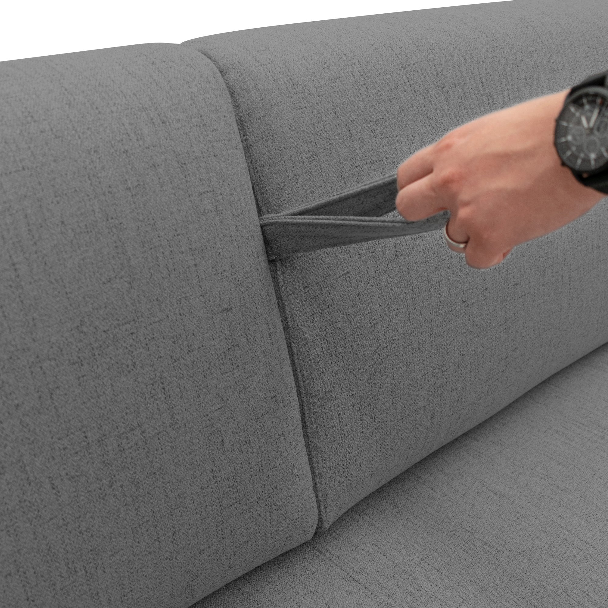 Duna Divano letto matrimoniale con materasso 20 cm in tessuto impermeabile T03 195 cm (mat. 140x197) grigio