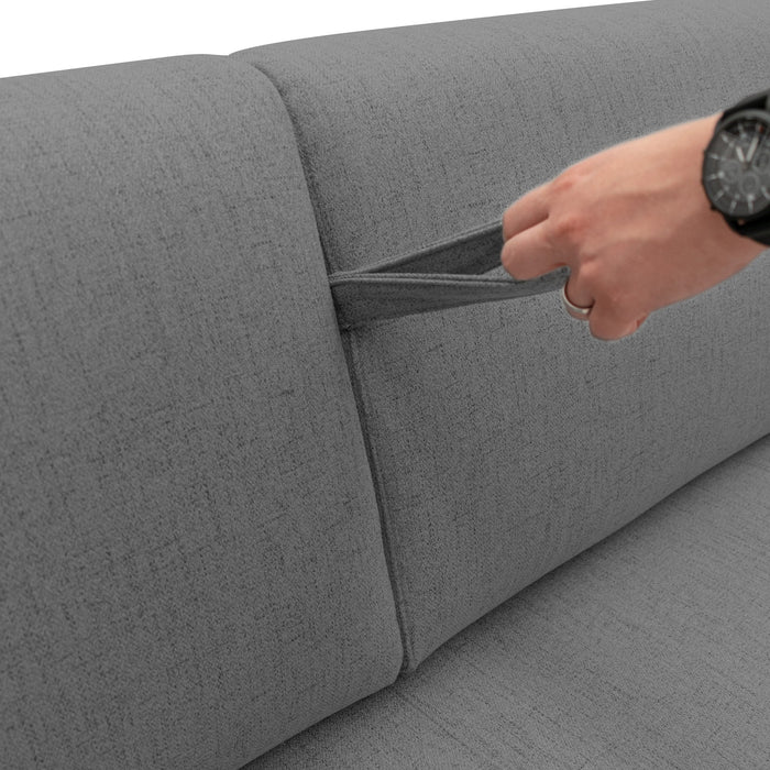 Duna Divano letto matrimoniale con materasso 20 cm in tessuto impermeabile T03 195 cm (mat. 140x197) grigio