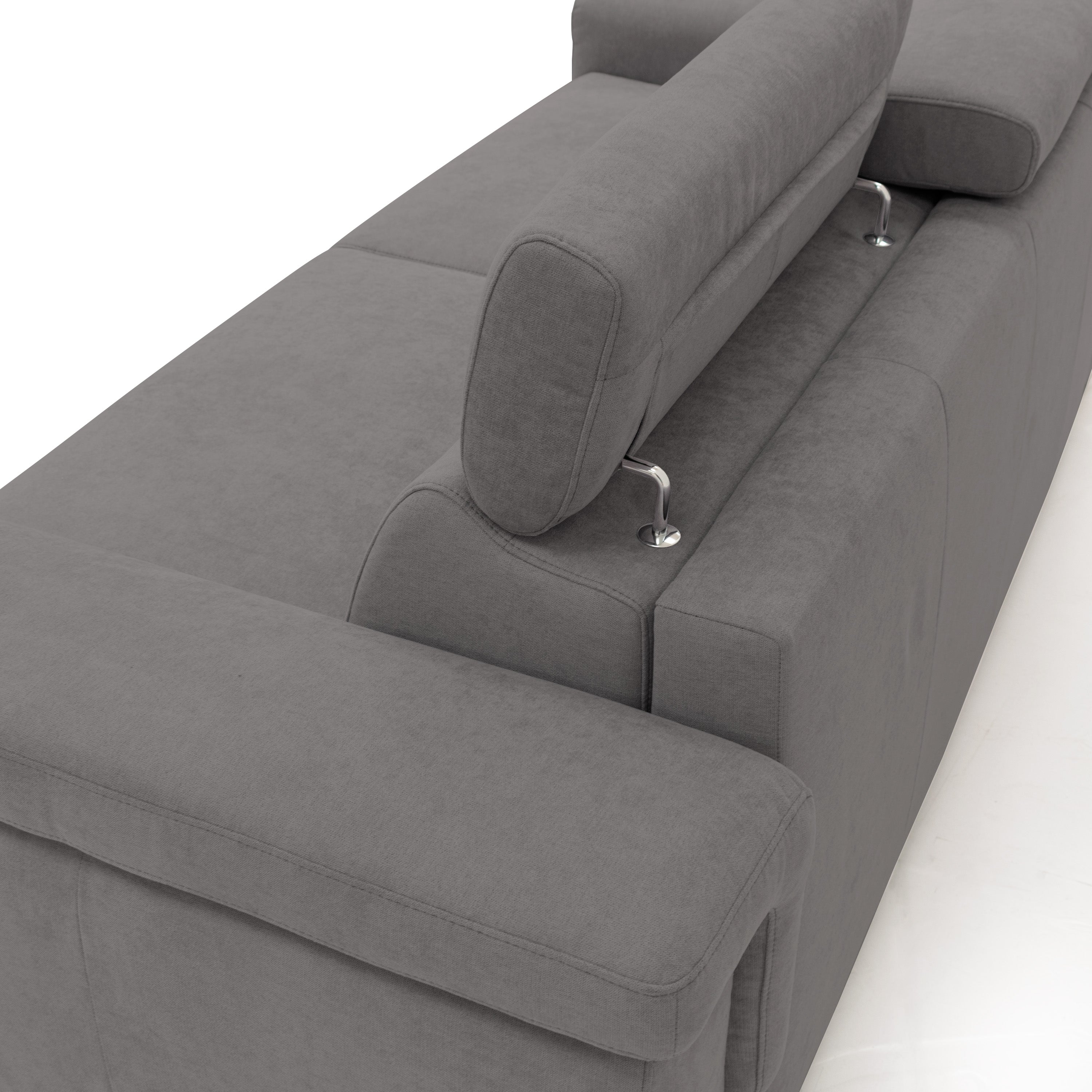 Giunone Divano letto mat. H18 220 cm (mat. 140x197 cm) grigio