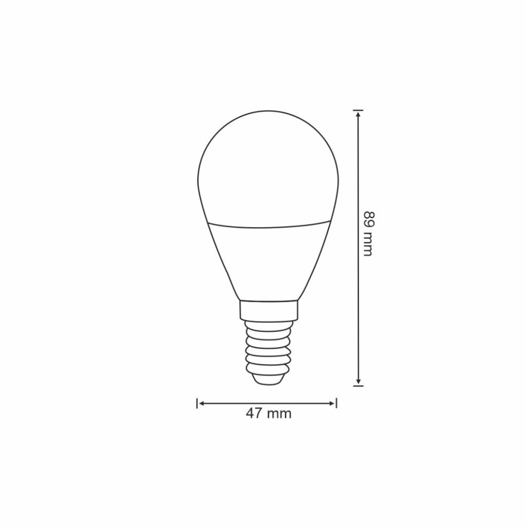 Lampadina LED WiFi Tuya E14 G45 5,5W RGB+CCT Polux