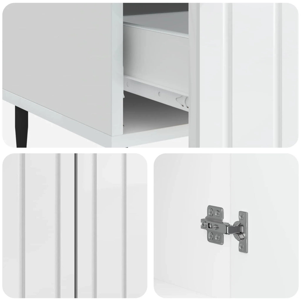 Credenza Bianco Lucido 66 x 34,5 x 97 cm Legno ingegnerizzato 894439
